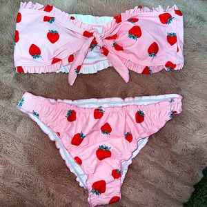 Pink with Strawberries Bikini #pink #bikini #strawberry